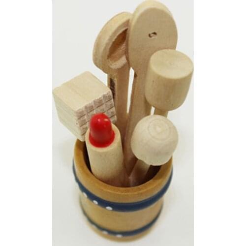 2020 Wooden Kitchen Kitchenware Simulation Spoon Shovel Model Toy for Doll House Decoration 1/12 Dollhouse Miniature Accessories