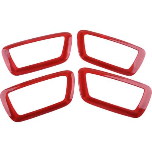 4Pcs/set Car Inner Front & Rear Door Handle Bowl Cover Frame Trim Bezel Red ABS Fit for Toyota Tacoma 2016 2017 2018 2019 2020