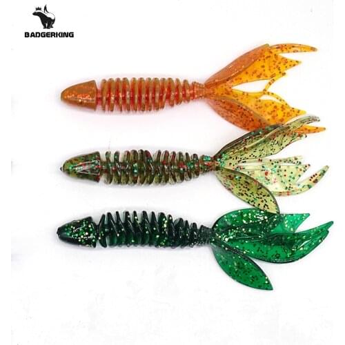 5pcs/lots soft plastic fishing lure for bass fishing material silicone lure swimming creature beaver artificial bait