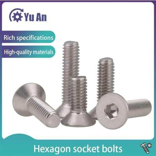 Countersunk Head Hexagon Socket Bolt 304 Stainless Steel Inch American Countersunk 10Pcsflat Hexagonal Socket Head Screws