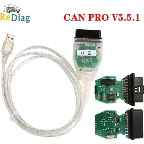 CAN PRO V5.5.1 with FTDI FT245RL Chip VCP OBD2 Diagnostic Interface USB Cable Support Can Bus UDS K Line Works for AUDI/VW