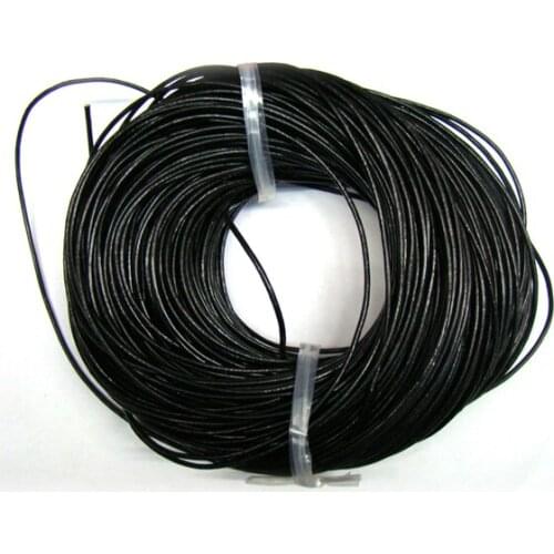 Black True cowhide Cord 1.5mm dia. Beading Wire Handcraft Accessories for bracelet necklace free shiping