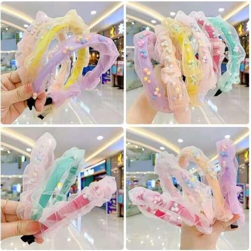 Childrens Cute Net Yarn Ball Headband Princess Baby Sweet Hair Accessories Fashion Cute Little Girl Headdress