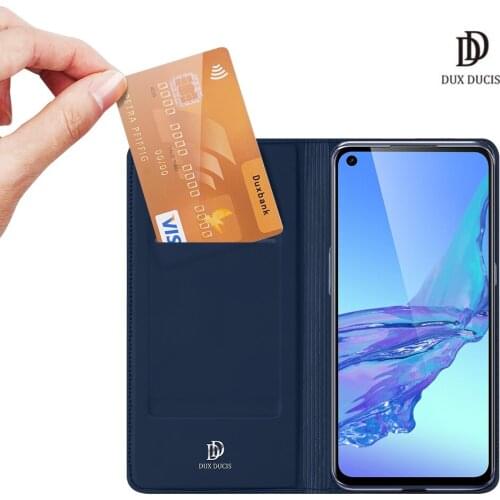 For OPPO A53/A53S/A15/A15S/A53 5G/A73 5G Case DUX DUCIS Skin Pro Series Leather Wallet Flip Cover Steady Stand Magnetic Closure