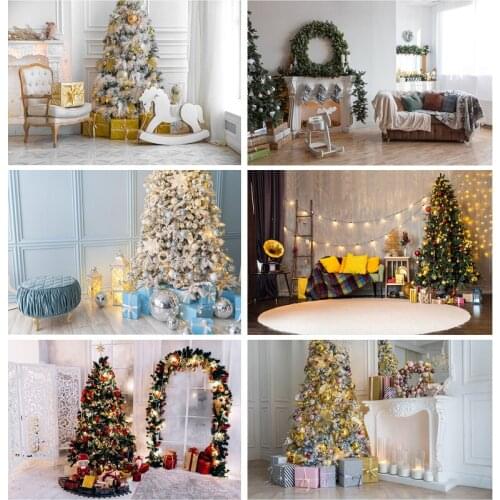 SHUOZHIKE Christmas Indoor Theme Photography Background Christmas tree Backdrops For Photo Studio Props 21519 HDY-04