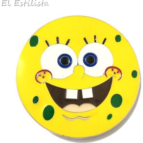 Cartoon Belt Buckles Suit 4cm Belts Comic Style Round Metal Men Women Pin Buckles Round Hebilla Cinturon Metal Rings Accesorios