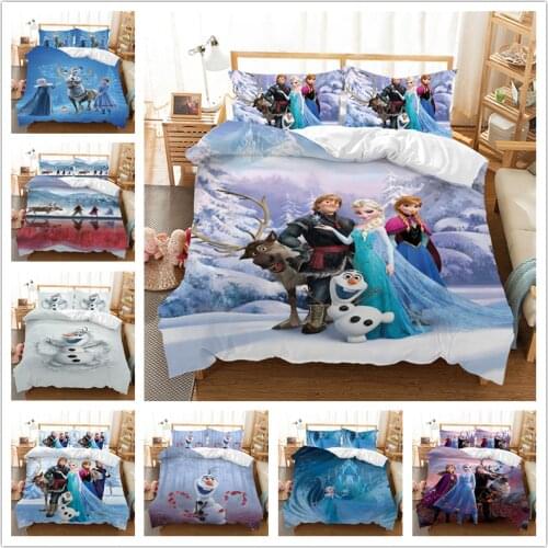Disney Animation Frozen Bedding Set Princess Anna Elsa Queen Quilts Pillowcase Children Girls Bedroom Decoration Home Textile