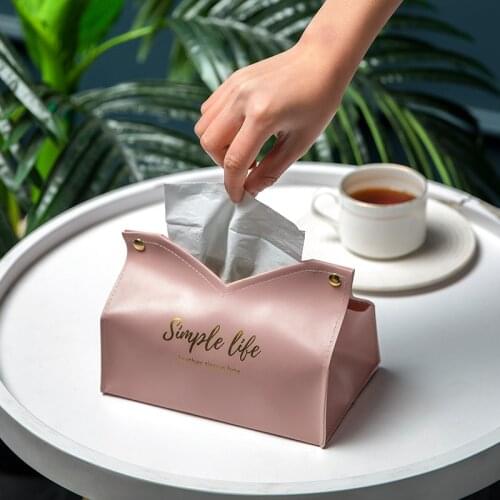 PU Leather Tissue Box Car Tissue Container Desktop Napkin Tissue Holder Case Storage Box Home Living Room Decoration