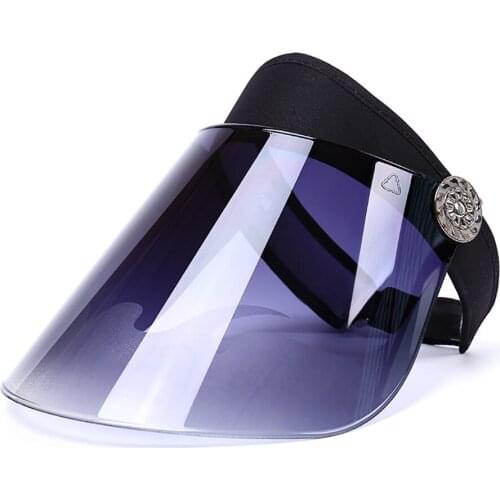 Summer Anti-uv Lens Hat Plastic Wide Brim Sun Hat Outdoor Cycling Working Visor Hat Free Rotating Empty Top Cap Casual Style