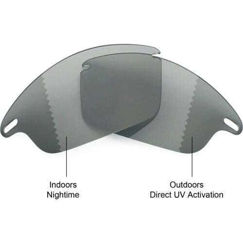 Mryok Anti-Scratch POLARIZED Replacement Lenses for Oakley Fast Jacket Sunglasses Grey Photochromic