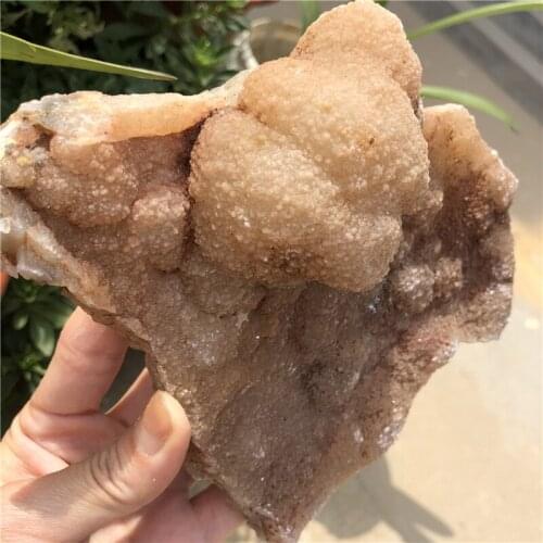 Natural rough gem stone spirit quartz crystal flower geode Pineapple quartz Madagascar
