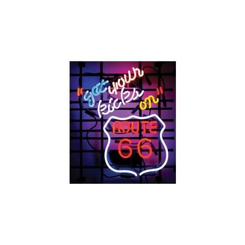 NEON SIGN for route 66 REAL GLASS BEER BAR PUB display Light Signs Signboard Store Shops 19*15"