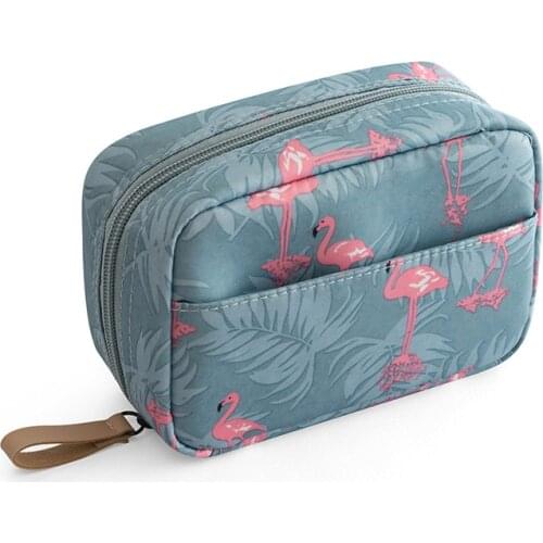 New Large Storage Bag Flamingo Cosmetic Bag Make up Cactus Cosmetic Case For Beauty Travel Striped Toiletry Makeup organza Bag
