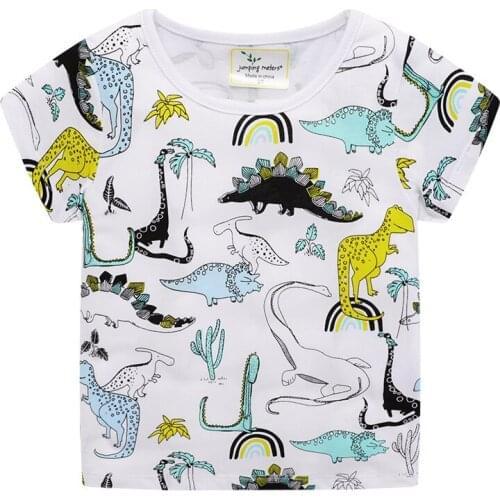 New Boys Girls T shirts For Summer With Animals Dinosaur Print Fashion Kids Tees Cotton Boys Tops Cute Childrens Clothes