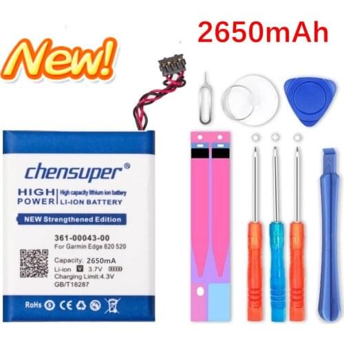 New 0 Cycle 1600mAh Battery for Garmin Edge 820 Edge 520 200 205 500 Edge 520 plus 361-00043-00 GPS 010-01626-02 361-00043-01