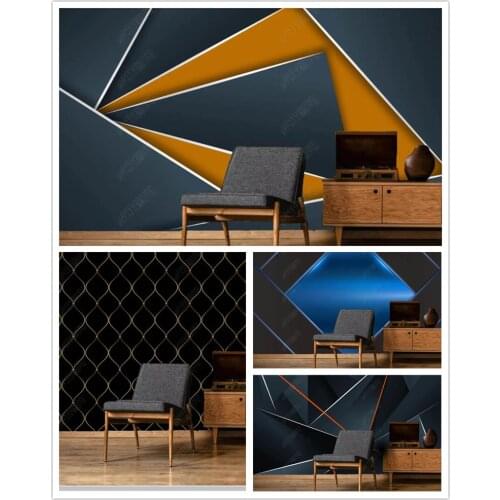Papel de parede Modern luxury retro abstract geometric lines 3d wallpaper,living room tv wall bedroom home decor bar KTV mural