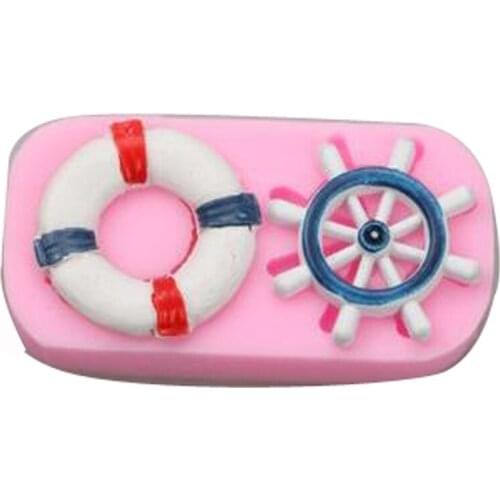 Swim ring, anchor, steering wheel silicone DIY handmade soap candle cake decorating mold