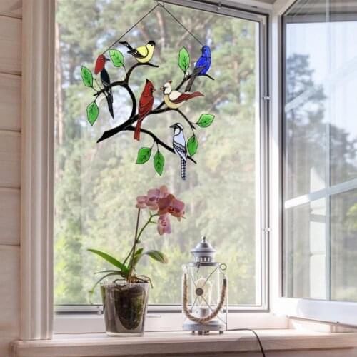 Hanging Ornaments Vivid Design Multi-color Wear-resistant Window Hangings Birds Pendant for Window Side Home Decor Accessories