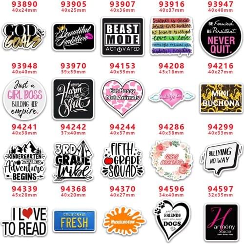 DIY Craft Supplies Sewing Accessories Cartoon Letter And Word Printed Planar Resins Mold 30 Pieces. PR-93890