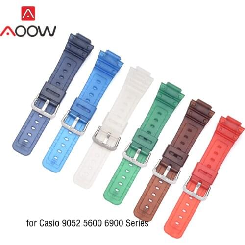 Transparent Resin Strap for Casio G-shock 9052 5600 6900 Series Men Sport Waterproof Soft Rubber Replacement Bracelet Watch Band