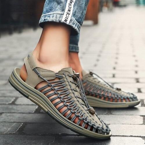 Size 38-46 Men Shoes High Quality Handmade Mens Sandals Summer Soft Non-slip Gladiator Sandals Men Hiking Beach Platform Sandals