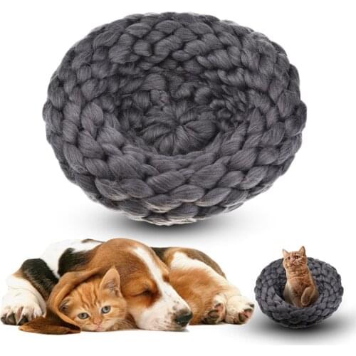 Woolen Cat Pet Nest Hand Knitting Cat Beds Thickening Wool Sleeping Bag Warm Comfortable Fashionable Cats House Bed Pet Supplies