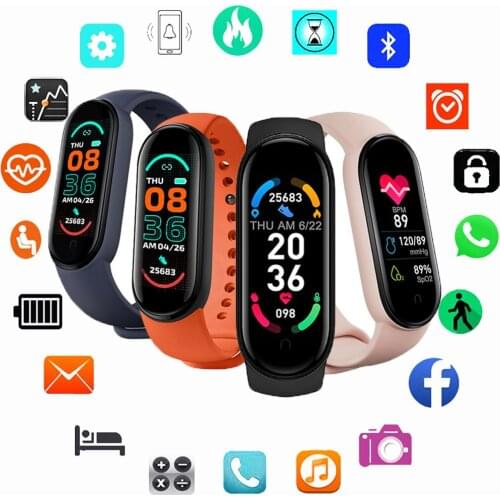 M6 Smart Bracelet Women Men Fitness Tracker Heart Rate Blood Pressure Monitor Smartband Sports Smartwatch For Xiaomi Android