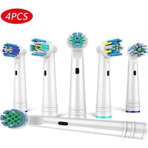 4pcs Replacement Brush Heads For Oral-B Electric Toothbrush Fit EB17/18/20/25/28/50-P Toothbrush Heads Replaceable