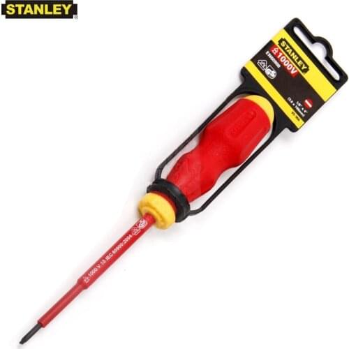 Stanley 1pcs VDE 1000V insulated slotted screwdriver 3mm 4mm 5.5mm 6.5mm 8mm 10mm mini long big 1000 volt electrician hand tool