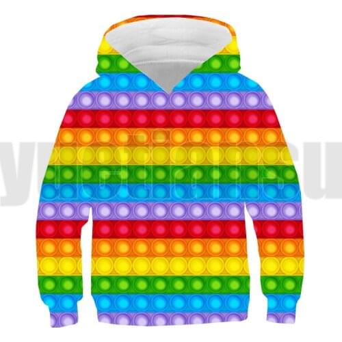 3D Anime POP It Hoodie Men Children Oversized Sweatshirt Family Games Unisex Pullover Kids Funny Clothes Pop Fidget Streetwear