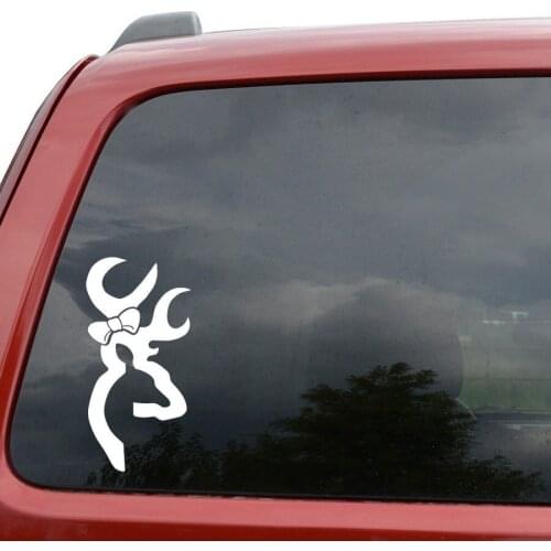 Girlie Deer Head Hunting Window Decor Vinyl Decal Sticker 15cm