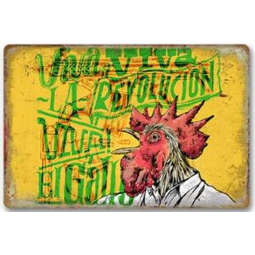 Cock Vintage Style Metal Sign Iron Painting for Indoor & Outdoor Home Bar Coffee Kitchen Wall Decor 8 X 12 Inch