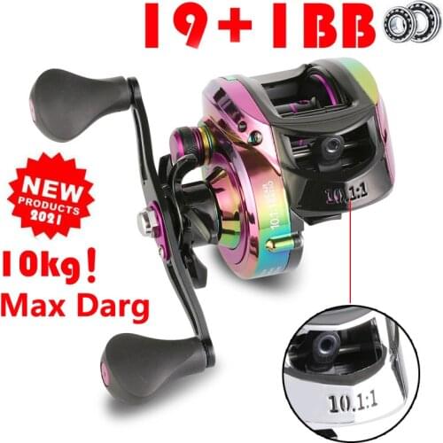 Lizard 10.1:1 High Speed 19+1BB 10KG Max Drag Fishing Baitcasting Reel High Speed Fishing Reel 5 Colors Reel Reel