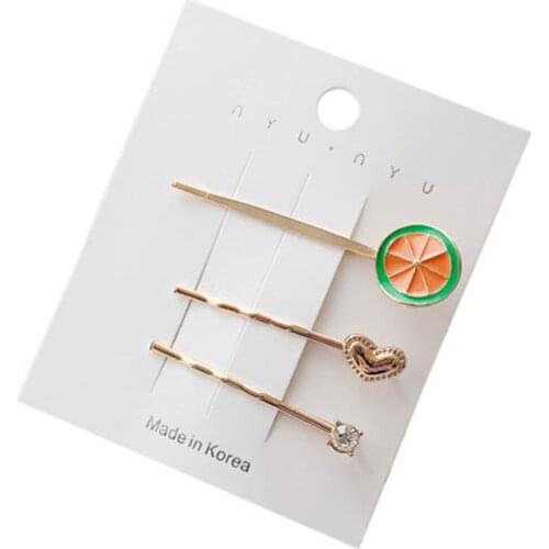 3pcs/set Pearl Hair Clips Cute Fruit Hairpin Hair Accessories For Women Cherry Strawberry Barrettes Fashion Headwear