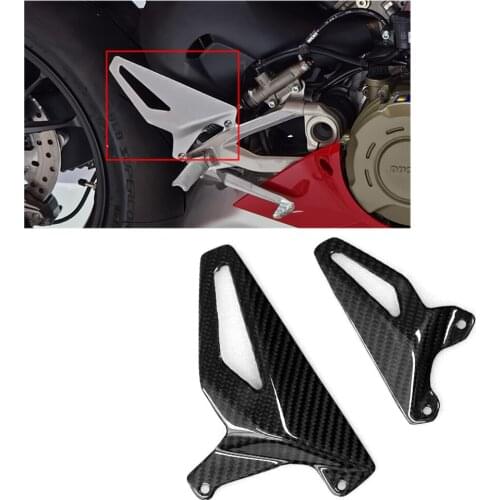 Carbon Fiber Motorcycle Heel Guard Rearset Plate Protector For Ducati Panigale V4 V4S 2018 2019 2020