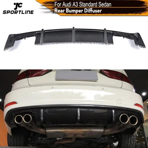 Carbon Fiber / FRP Rear Diffuser Lip Bumper Guard Spoiler for Audi A3 Standard Sedan 8V 4 Door 2013 - 2016
