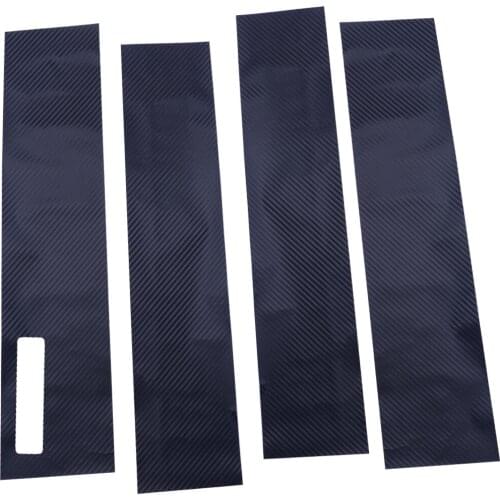 4pcs Carbon Fiber Style Black Window Door Pillar Post Cover Trim Sticker Vinyl Decal Fit for Ford F150 Raptor 2017-2019 2020