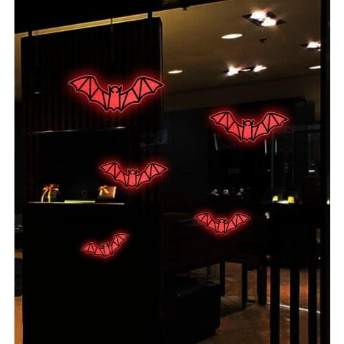 5pcs/set Car Sticker and Decal Reflective Sticker Bats Car Styling Home Decor Safety Warning Auto Window Bumper Body Stickers