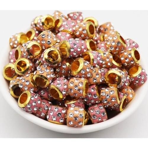 20Pcs Assorted Color Big Hole Rhinestone Crystal Murano Spacer Beads Fit Pandora Bracelet Necklaces for Women DIY Jewelry Making