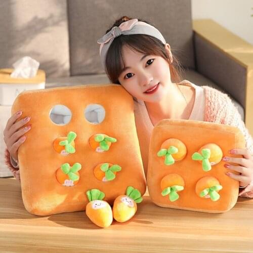 Childrens Simulation Mushroom Soft Cotton Fluffy Squeeze Stress Reliever Picking Strawberry Carrot Interactive Plush Plant Toys