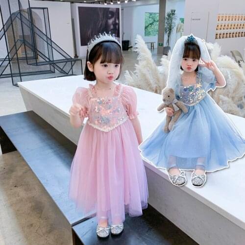 Kids Dress for Girls Flower Appliques Ball Gown Little Girl Princess Dresses Elegant Party Costumes Children Clothing