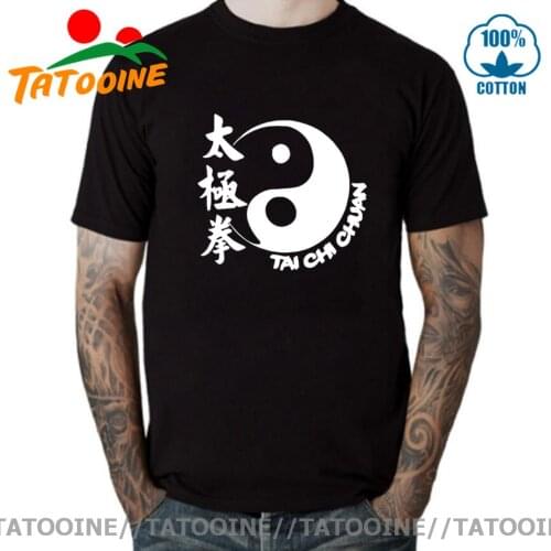 Tai Chi Chuan T Shirt Mens Pure Cotton Hipster Chinese Kung Fu T-Shirts O-Neck Tee Short Sleeve Men Cotton Tees Streetwear Tops