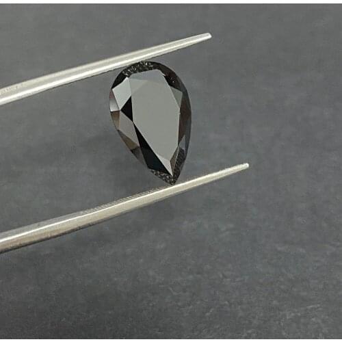 Pear Cut 10x12MM Black Moissanite Clarity VVS Loose Stones Lab Created GRA Diamond Gemstones
