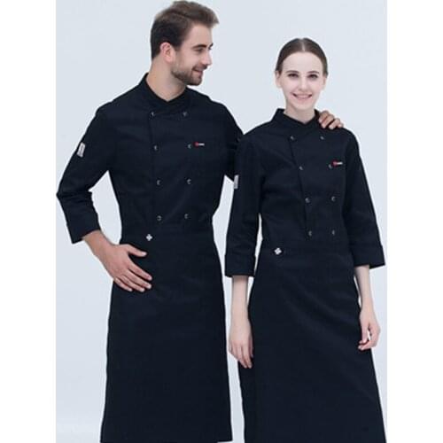 Classic restaurant uniform waiter and waitress long sleeve chef coat man