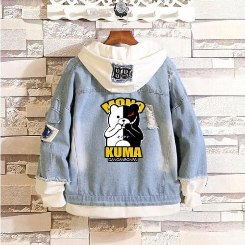 Danganronpa Kurokos Basketball Cosplay Costumes Cartoon Jacket Hooded Denim Jean Hoodies Daily Casual Coat Unisex Ourdoor Gift