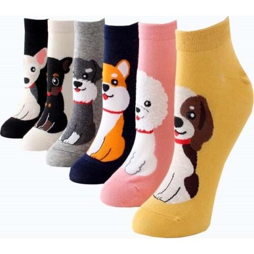 New Hot-sell cartoon socks women 6pairs/lot spring summer cute cartoon short socks womens funny animal cotton ankle socks