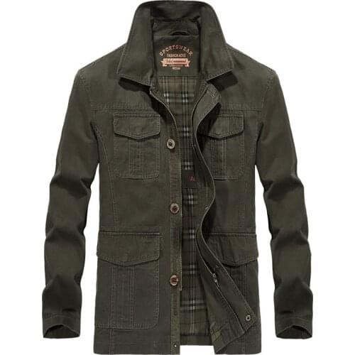 2021 Autumn New Military Jacket 100% Cotton Men Cargo Jackets Tactical Combat Business Male Coat Pilot Bomber Jackets Men Brand