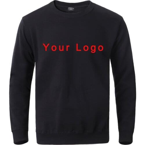 Mens Sweatshirts Hoody Customized Your Logo Pullover Hoodie Fashion Brand Loose Hip Hop Streetwear Male Crewneck Fleece Tops