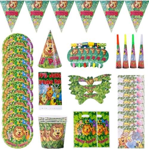 Lion King Simba Jungle Theme Disposable Tableware Paper Cup Tissue Tablecloth Birthday Party Decoration Baby Shower Supplies