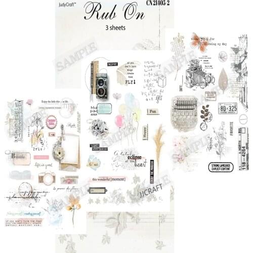 2021 New Summer 3 Sheets Vintage Mechanical Rub On Stickers for Scrapbooking DIY Projects/Photo Album/Card Making Crafts